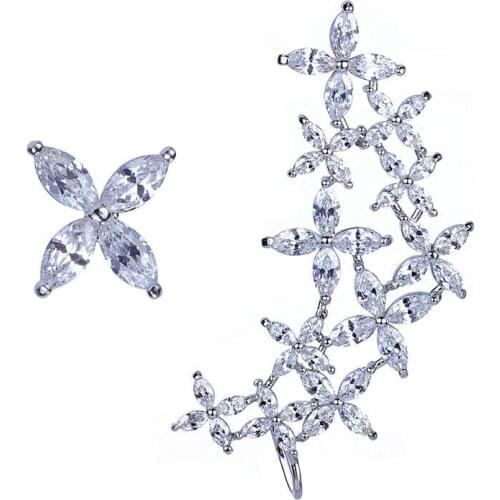 YAN MEI 2016 Summer Style Crystal Stud Earring AAA Cubic Zirconia White Gold Color Stud Earrings for Women G4744