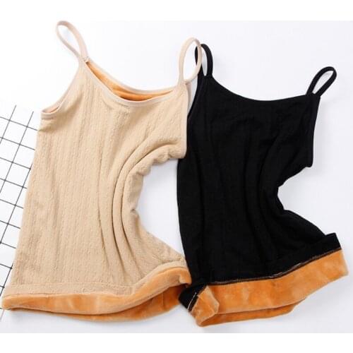 YSMILE Y Warm Cashmere Camis Winter New Thick Velvet Sleeveless Thermal Tops Overall Warm Body Stretch Skinny Sling Camisoles