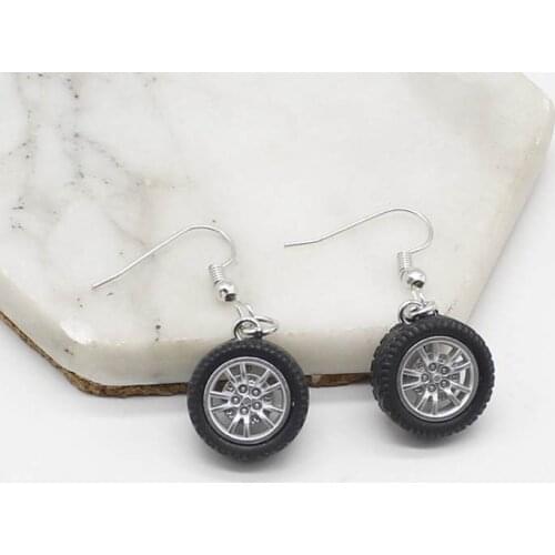 Fun creative resin tire earrings ladies fashion glamour party pendants girls birthday party gifts