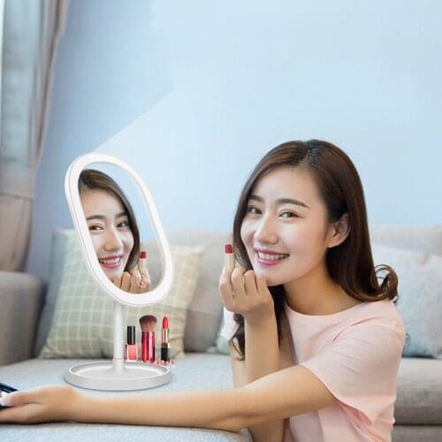 LED Lighted Makeup Mirror Night Light 3 Light Modes Touch Screen Table lamp Adjustable Dimmable USB Powered Mirror