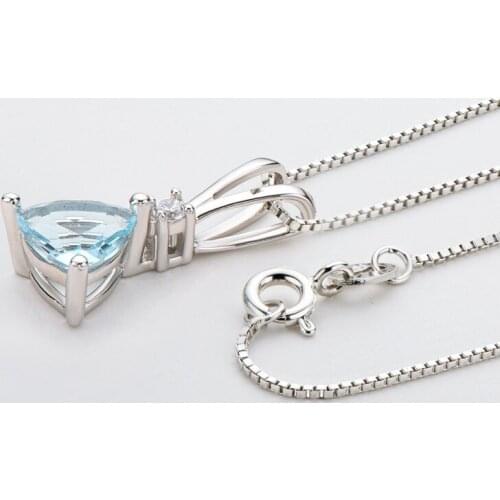 Women Pendant S925 Sterling Silver 7*7mm Natural Topaz stone Pendant Jewelry Wholesale Female Amethyst Necklace Pendant