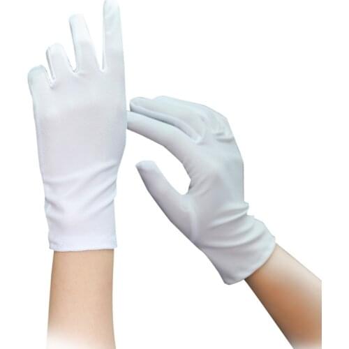 Womens Summer Outdoor Sports Cycling Dancing Sunscreen Short Sun Gloves Thin Elastic Spandex Black Spots Driving Gloves J58