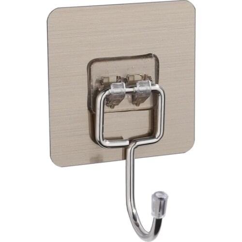 Golden plastic wall hanging nail-free strong adhesive hook Single creative door back hook kitchen hook