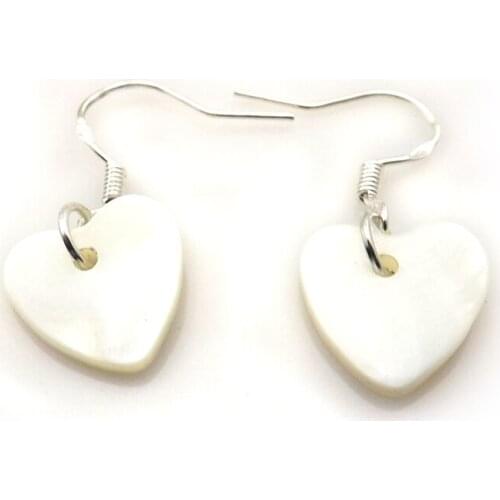10x10mm Heart-shaped Natural Shell Drop Earrings 24 Pairs/lot Free Shipping