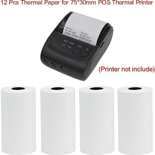 12Pcs 57x30mm Pure White Thermal Printing Paper Cash Register Receipt Roll Paper For 58mm Printer Office POS Paperang Durable