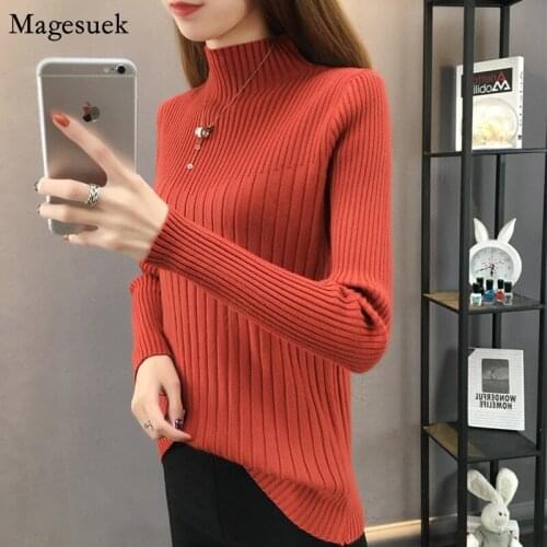 2021 Autumn Winter Turtleneck Pullover Women Sweater Long Sleeve Solid Woman Sweaters Casual Knitted Sweater Women Jumper 11292