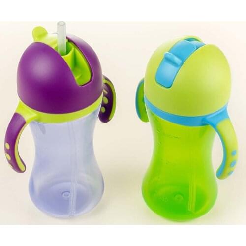 300ml Baby BPA Free PP Milk Feeding Bottle Width Mouth Adjust Water Cup Hand Holder Shatter Proof Milk Bottles Christmas Gift