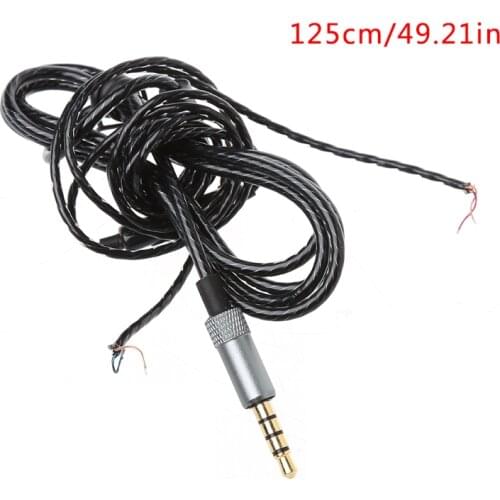 3.5mm 4pole Male Plug Jack DIY Replacement Headphone Audio Cable Maintenance Wire With MIC For Repair Upgrade Headphone Earphone