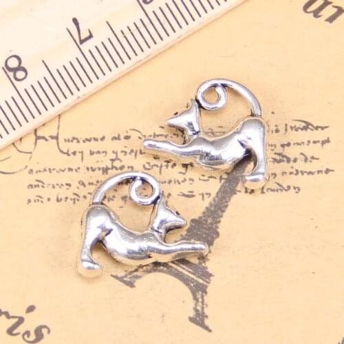 10pcs Charms lazy cat 15x18mm Antique Pendants,Vintage Tibetan Silver Jewelry,DIY for bracelet necklace