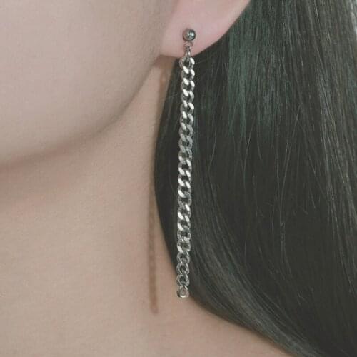 Acheerup New Trendy Stainless Steel Drop Earrings For Women NK Chain Elegant Long Hoops Accessory Jewelry Gifts Freeshipping