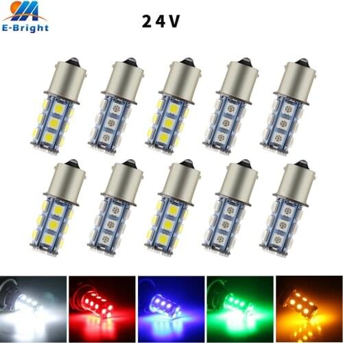 DC 24V 10X P21W 1156 BA15S 1157 BAY15D P21/5W 5050 18 SMD LED Bulb Car Light Turn Signal Backup Reverse Tail Lamp White Blue Red