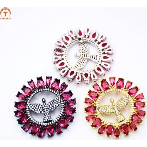 ASA&TESS Americans Eagle Charm CZ Micro Pave EAGLE Charm Antique black Eagle Charm Pendant cubic zircon finding for DIY Jewelry