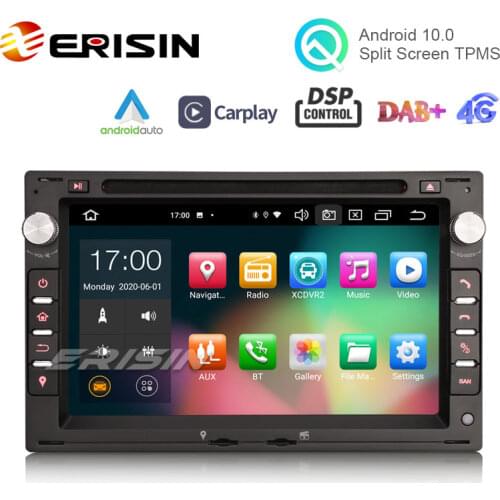 Erisin ES8186V 7" Android 10.0 Car Stereo for VW Golf Passat Polo Bora Seat Peugeot 307 DSP CarPlay & Auto GPS TPMS DAB+ 4G 64G