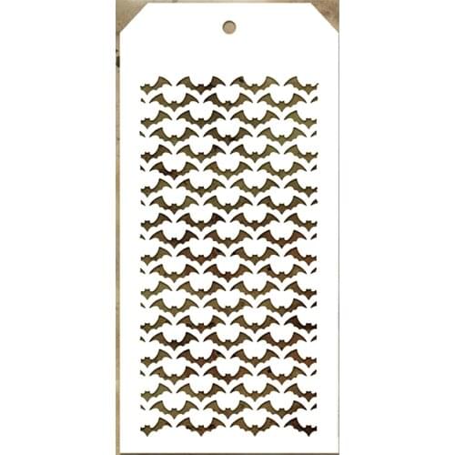 2021 New Label Tag Plastic Stencil For DIY Craft Making Halloween Bat Pattern Scrapbooking Background Card No Metal Cutting Dies