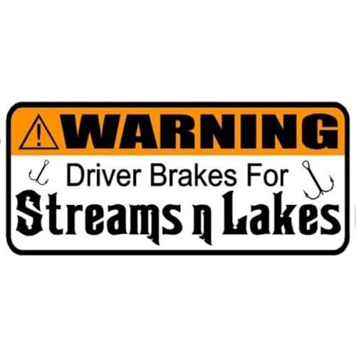 Interesting Driver Brakes For Streams N Lakes Car Sticker Accessories KK Vinyl PVC 14cm*6cm Motorcycle Laptop Decal