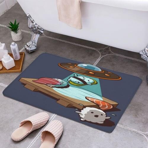 Sushi Alien Abduction 3D Print Doormats Rectangle Non-Slip DoorMat Bedroom Kitchen Entrance Print Door rugs Dropshipping