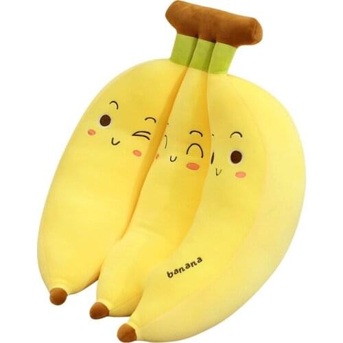 35-55cm Creative Cartoon Banana Plush Pillow Kawaii Sofa Cushion Baby Toy Cute Plush Doll Children Fruit Toys Children Kid Gift