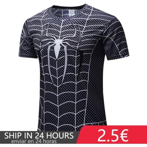 2.99$ New Super Hero T Shirt Summer Men Short Sleeve Cartoon Super Iron Print Tshirts XXS-4XL Fitness T-shirts High Quality
