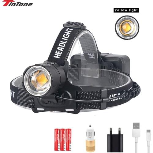 200000LM Headlamp XHP70.2 Warm Light Powerful LED Flashlight Zoomable XHP70 for Fishing Camping