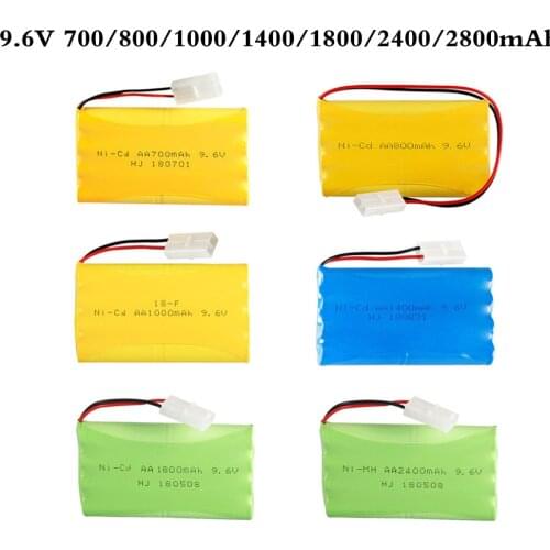 9.6V 700mAh 800mAh 1000mAh 1400mah 1800mAh 2400mAh 2800mAh RC Toy Eletric Lighting Securty Faclities AA 9.6V Ni-Cd Ni-MH Battery