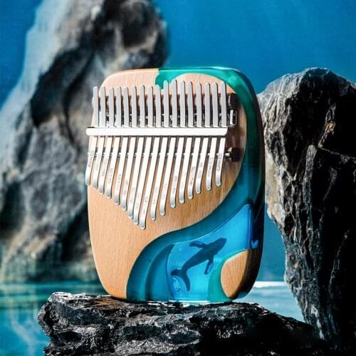 Kalimba 17 key Piano Harp Solid Wood-beech Protable Musical Instrument Beginner Thumb Piano Musical instrument Dolphin Kalimba