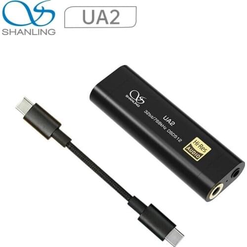 Shanling UA2 ES9038Q2M Portable USB DAC/AMP 32bit/768kHz DSD512 3.5 mm SE 2.5mm BAL Dedicated Decoder Headphone Amplifier cable