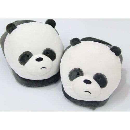 Cute Kawaii Panda Indoor Slippers Are Soft Home Shoes Women Comfortable House Slides Bedroom Warm Winter Ladies Shoes Plush