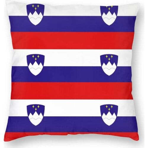Slovenia Flag Square Pillow Case Cushions for Sofa Slovenian Gift Novelty Pillowcase