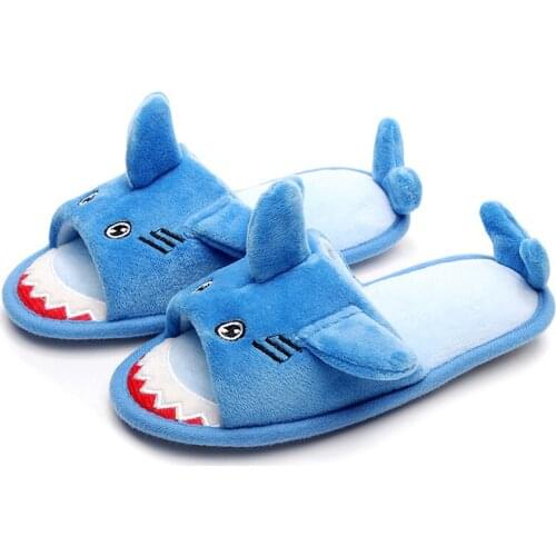 Fashion Shark Slippers for Kids Home Footwear Boys Indoor Slipper Children Russian Style Girls Shoes 26-35sizes Animal Shoe New