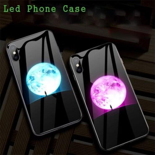 Tempred Glass Call LED Case For iPhone 12 Pro Max 11 6 7 8 X Plus XR XS Flash Lighting Phone Case