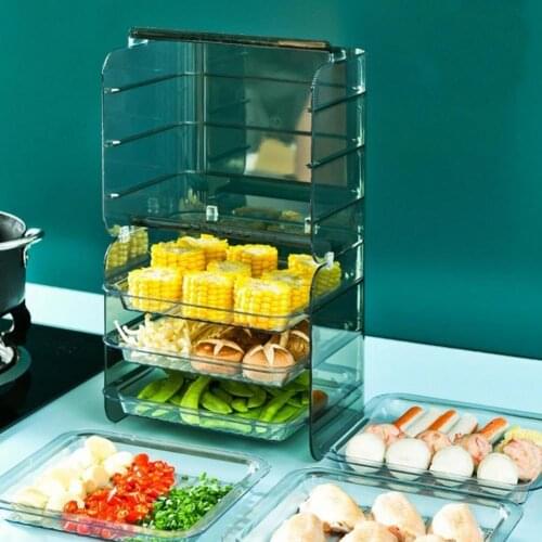 Preparation Plate Stackable 3 Layers Plastic Non-perforated Food Preparation Rack for Home