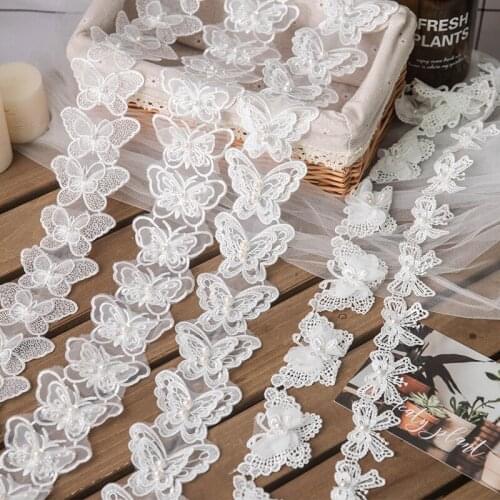Pearl Embroidery Lace Bow Lace Fabric Decoration Ribbon Handmade DIY Sewing Accessories Neckline Skirt Dress Patch Collar Lace