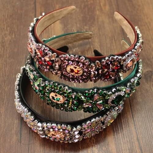 New Fashion Baroque full Multicolor Crystal Gorgeous Temperament Rhinestone Headband for women Travel Gift Hair Accessories