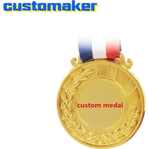 30pcs Custom Medal Resin Sticker printing Logo peronalized Text Reward General Trophy Gold Silver Medals with ribbons