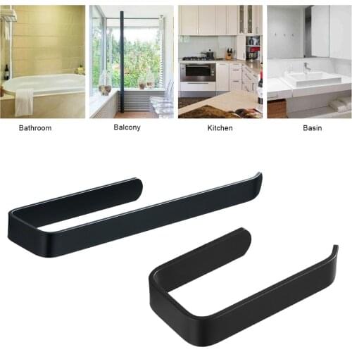 Acrylic Toilet Paper Holder Tissue Rack Wall Mounted Bathroom Kitchen Roll Holder Paper Tissue Rack Hook Modern Black Hanger
