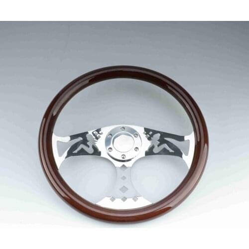 Auto 380mm 15inch Steering Wheel Drifting Steering Wheel Copy Wood Grain Grip Vintage Steering Wheel Sports Turning Universal