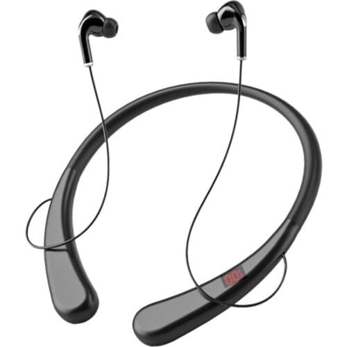 Bluetooth Neck Mounted Headphones Retractable Earbuds Wireless Headphones Sports Noise Canceling Stereo Headphones