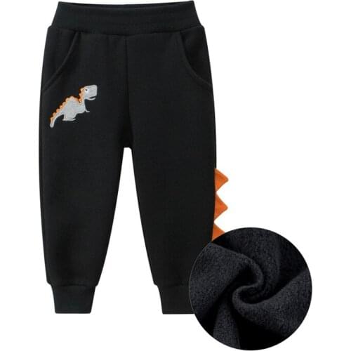 2-9Years Dinosaur Solid New Autumn Winter Trousers For Boys Girls Casual Sport Plus Pants Enfant Garcon Kids Childrens Clothing