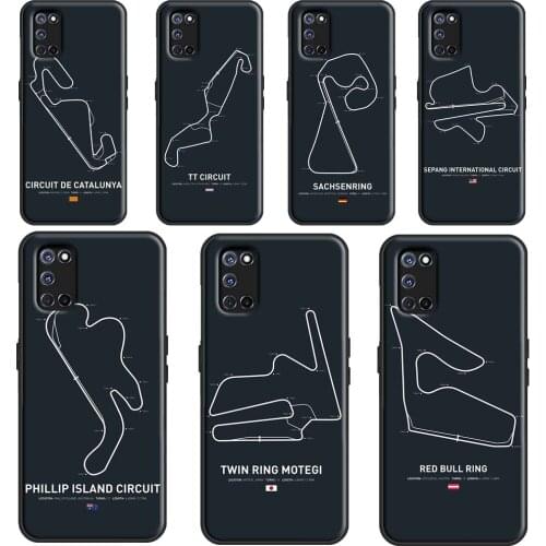 F1 Race Circuits Cover For OPPO A5 A9 A53 A31 2020 A1K A3S A5S A15 A52 A72 A83 A91 A93 Find X3 Pro F5 Case