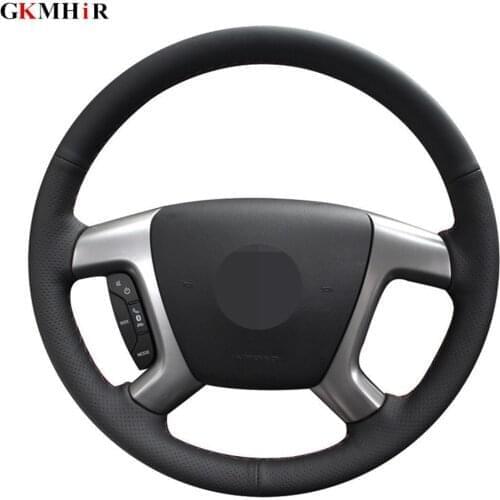 DIY Hand-stitched Black Artificial Leather Car Steering Wheel Cover For Chevrolet Captiva Daewoo Winstorm Silverado GMC Sierra