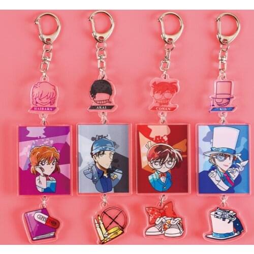 Detective Conan Case Closed Kid Akai Haibara Anime Acrylic Pendant Keychain Figure Collection Model Toy Gifts