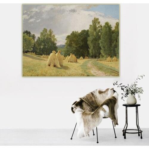 Citon Ivan Shishkin《Haystacks》Canvas Art Oil Painting Artwork Poster Picture Backdrop Wall Decor Home Living room Decoration
