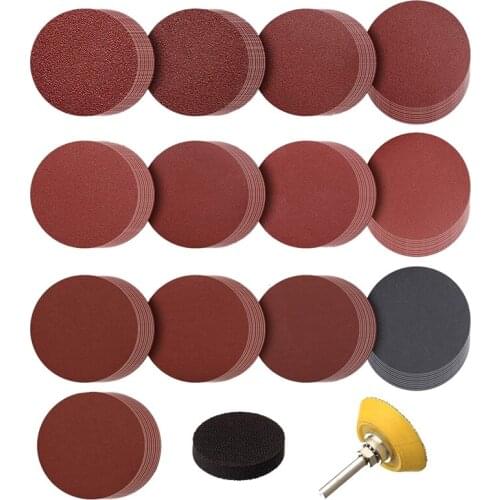Quality 130Pcs Sanding Disc Pad 2Inch Sanding Discs Pad Kit for Drill Grinder Rotary Tools with Sanding Pad and Shaft
