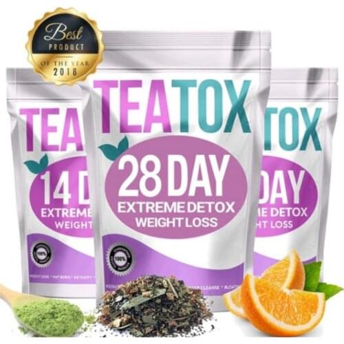 Hemp for U 28 Day Teatox Weight Loss Tea Skinny Fat Burn Reduce Bloating and Constipation 100% Natural Detox Slimming Tea