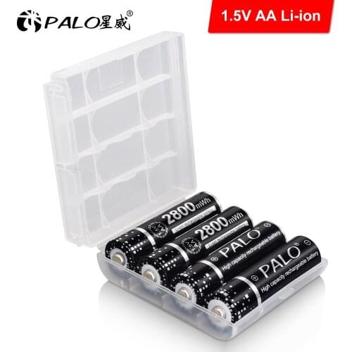 PALO 1.5V Li-ion AA Rechargeable Battery Stable Voltage 1.5v AA Battery for Doorbell flashlight metal detector shaver razors