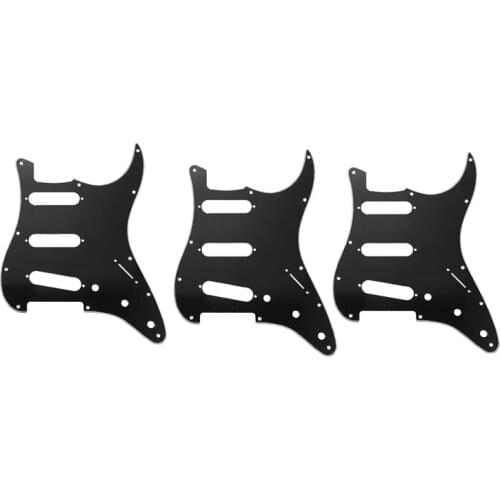 Set Of 3 Ply Black 11 Hole Sss Guitar Pickguard Strat Back Plate Pickup Covers Knobs Guitarra Tips Guitar Parts & Accessories
