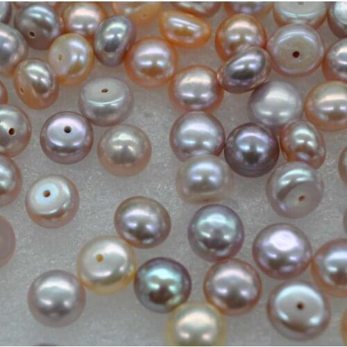 Wholesale 100 pcs natural button half drilled freshwater pearl 8-8.5mm