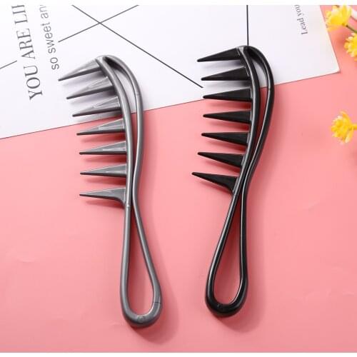 Plastic Wide Shark Tooth Comb Curly Hair Detangle Brush Salon Hairdressing Comb Massage For Hair Styling Tool