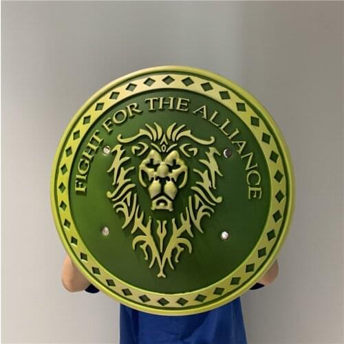 Halloween Cosplay Prop Gold Lion Green Shield 1:1 PU Weapon Movie Game Anime Cos Role Play Gift Fight For The Allance 56cm