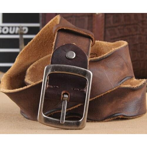 Free shipping Quality guarantee mens Vintage retro belt waterwash cowhide belt wrinkle genuine leather cowboy belt